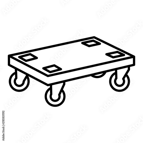 furniture dolly line icon with editable stroke