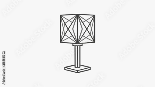 Elegant Geometric Metal Table Lamp with Intricate Wireframe Design