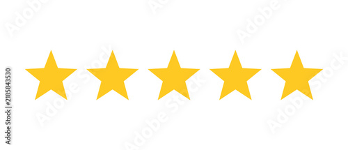Five star rating icon, quality review symbol, customer feedback and excellence vector graphic for business design