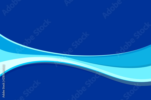 Abstract Blue Wave Background with Flowing Curve Line Ocean Design
