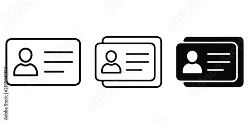 Set of id card icons in different styles
