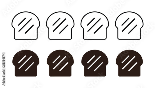 Set of simple bread loaf in outline and solid styles