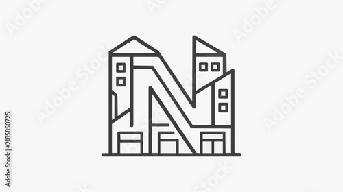 Creative Letter M Logo with Urban Skyscraper Silhouette Design
