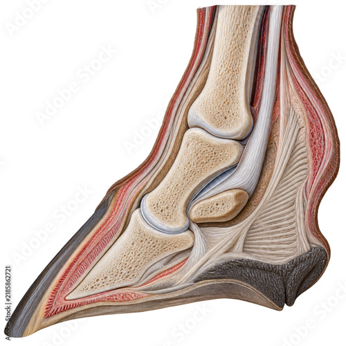 Equine Navicular Apparatus Hoof Cross Section on Transparent Background