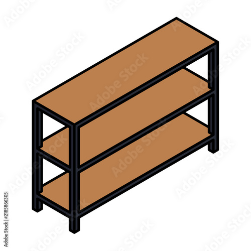 vector illustration of a wooden shelves