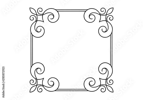 Elegant Floral Frame Border Vector Illustration, Botanical Flower Wreath Decoration, Ornate Floral Decorative Botanical Scrolls