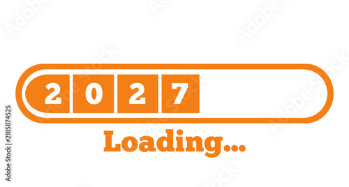 2027 loading progress bar isolated on transparent background for new year concept