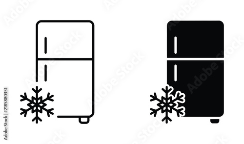 Set of refrigerator and snowflake for kitchen appliances