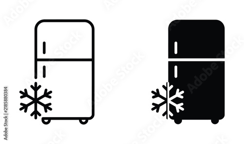 Set of refrigerator with snowflake symbols for kitchen appliances
