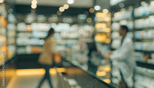 Blurred Modern Pharmacy.