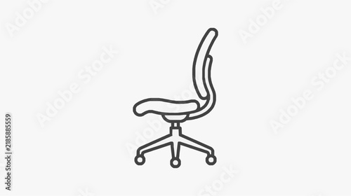 Ergonomic office chair outline for workspace design and planning