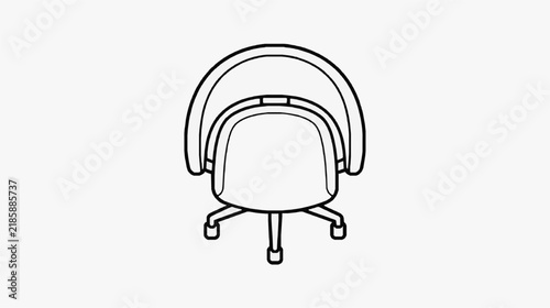 Elegant office chair silhouette with five star base for workspace design