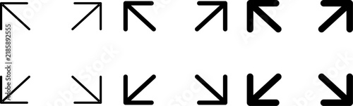 Icon set of expand icon.  Eps 10