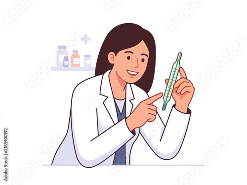 Doctor Holding Thermometer For Health Assessment