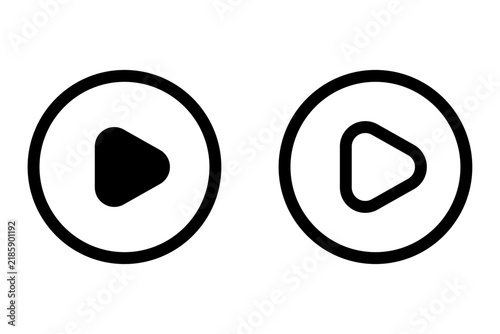 Icon set of black play button icon. EPS