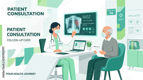 Doctor Explaining Medical Scan To Elderly Patient During Consultation