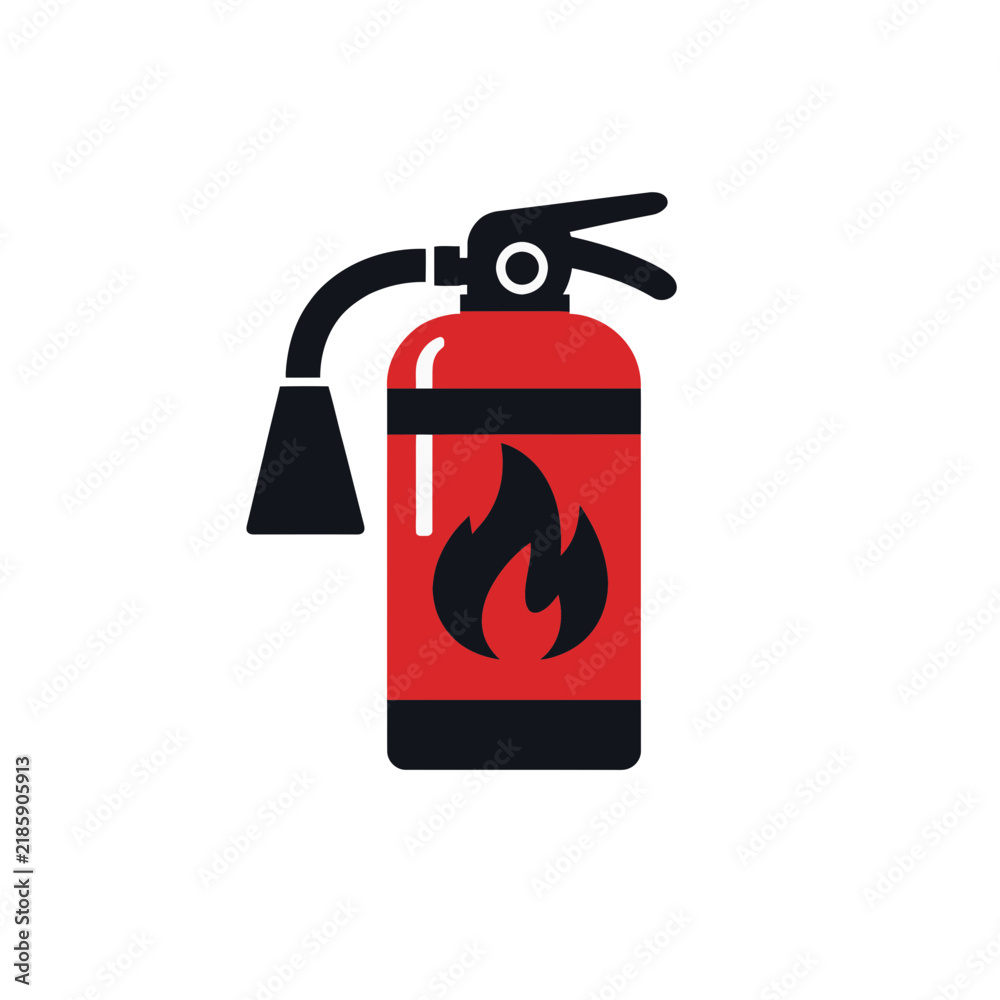 Obraz premium Industrial Fire Extinguisher Vector Icon