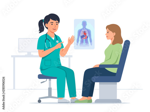 Doctor Discussing Health With Patient In Medical Office Setting