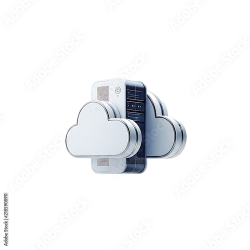 Modern cloud storage icon with connected devices