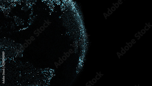 Spinning globe seamless loop earth planet isolated on black background