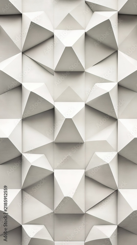Obraz premium Abstract geometric 3D background with seamless cube pattern in light gray tones