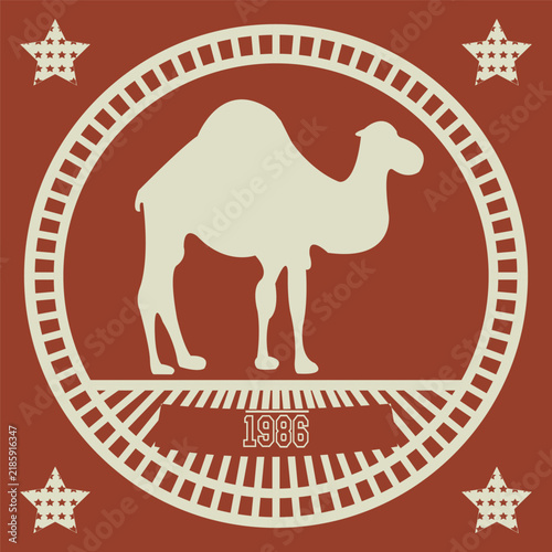 Camel sign design t shirt american athletic icon vector illustration