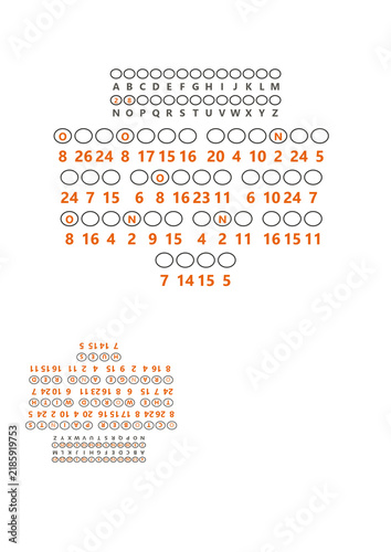 Canvas Print Autumn Cryptogram Puzzle with Number Code, Printable Activity Sheet with Answer
