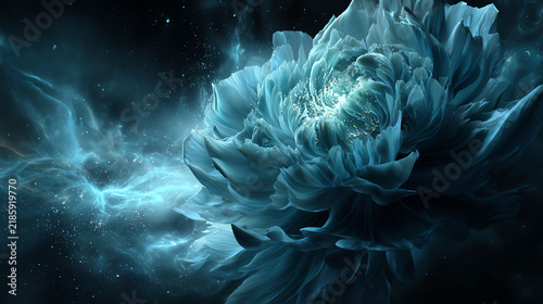 Cosmic Flower in Nebula Glow
