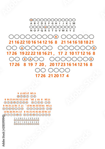 Konstfotografi Autumn Cryptogram Puzzle with Number Code, Printable Activity Sheet with Answer