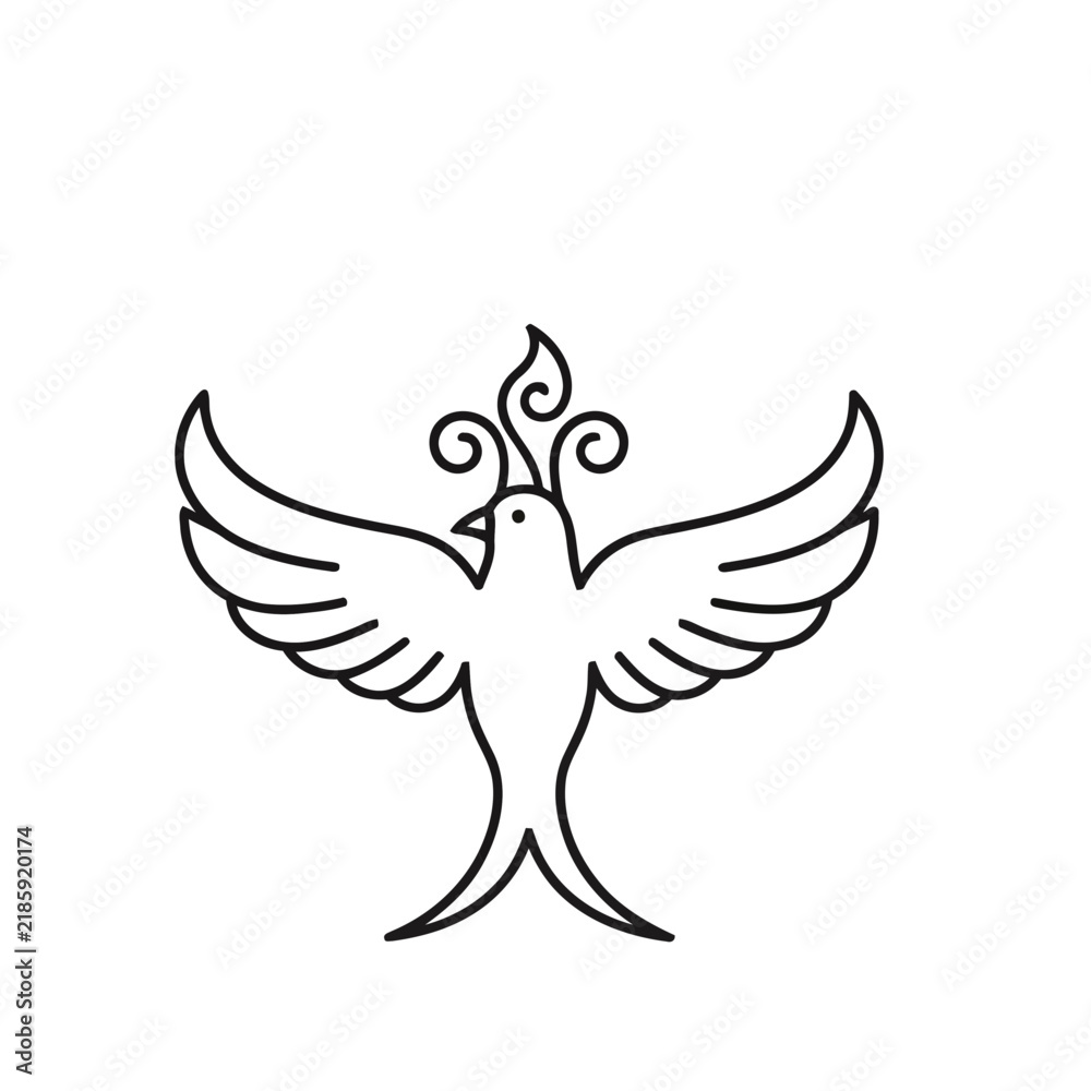 Fototapeta premium Stylized Bird with Open Wings