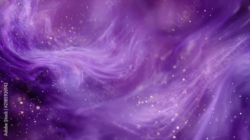 Cosmic Purple Nebula with Sparkling Particles