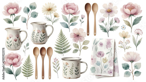 set of kitchen utensils