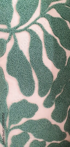 Leaf pattern wallpaper. Leaf texture wallpaper. Leaf pattern fabric. Leaf background, interior design.