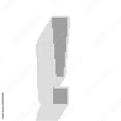 Exclamation Mark Vector Dotted Pattern Gray Symbol Icon Isolated White