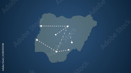 Nigeria Communication Network with Signals Connecting Multiple Locations