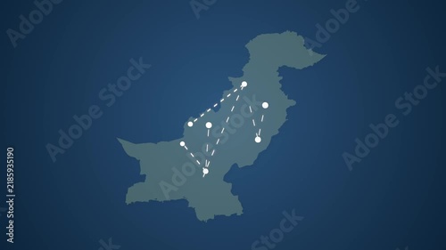 Pakistan Communication Network with Signals Connecting Multiple Locations