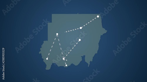 Sudan Communication Network with Signals Connecting Multiple Locations
