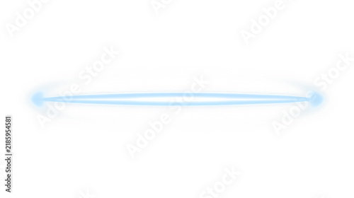 Glowing neon laser beam with blue light streaks, digitally rendered, design element, isolated on transparent background