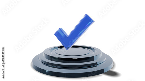 3D Modern Tech Ring Stage Podium Pedestal Platform Display Showcase Presentation for Tech Checkmark Product Template