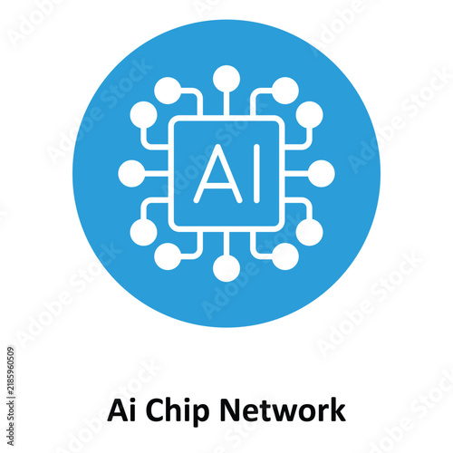 AI Chip Network Vector icon which can easily modify or edit