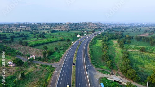 aerial view of highway