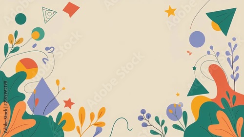 Abstract nature-inspired background animation with geometric shapes
