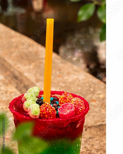 Obraz na płótnie postre con frutos licuado