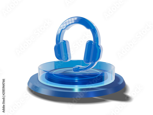 3D Futuristic Cyber Halo Stage Podium Pedestal Platform Display Showcase Presentation for Fintech Headset Banner