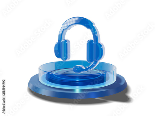 3D Futuristic Cyber Halo Stage Podium Pedestal Platform Display Showcase Presentation for Fintech Headset Banner Concept