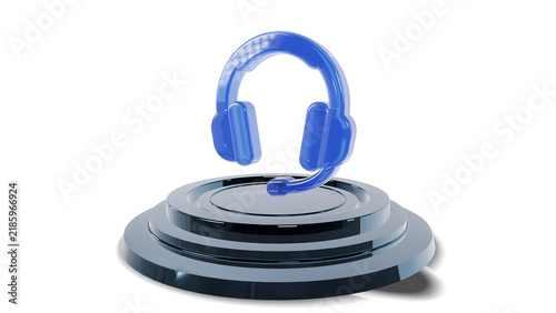 3D Modern Tech Ring Stage Podium Pedestal Platform Display Showcase Presentation for Tech Headset Product