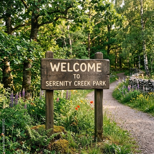 Welcome To Serenity Creek Park Nature Trail Entrance