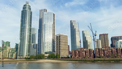 London Nine Elms highrise apartments overlooking River Thames