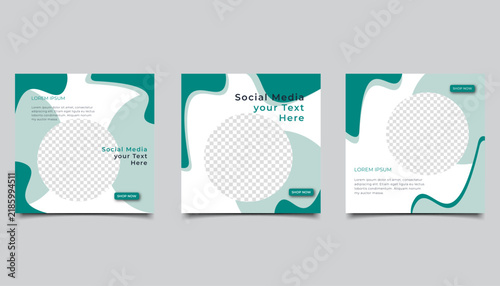 Set of Editable minimal square banner template. suitable for social media post and web internet ads. Vector illustration with photo design