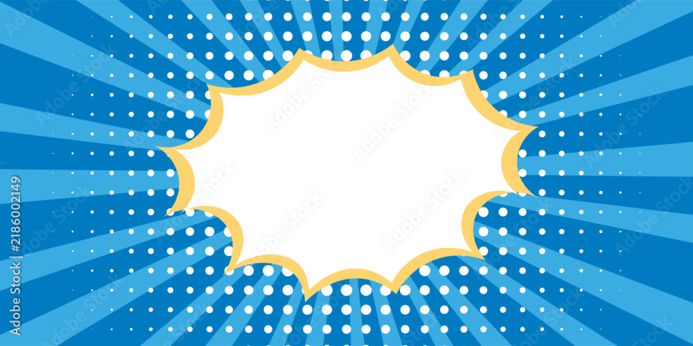 Obraz premium Speech bubble on blue background illustration